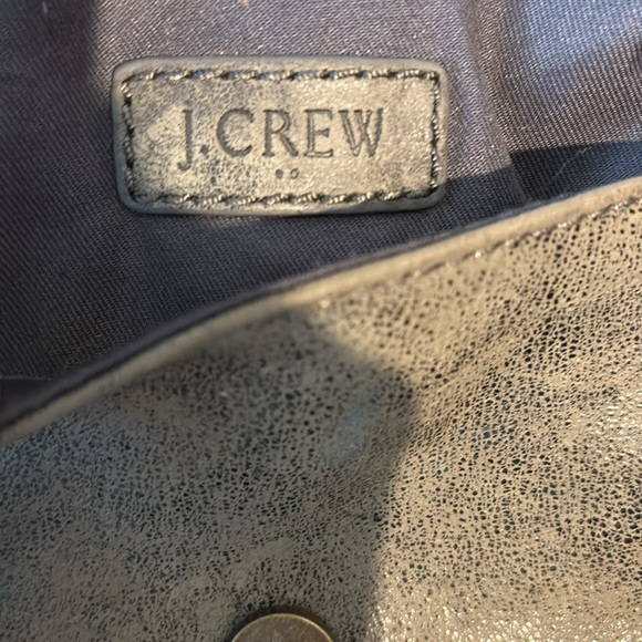 J. Crew  leather shoulder bag  dark Taupe  full depth front flap pocket chain st - Picture 10 of 12